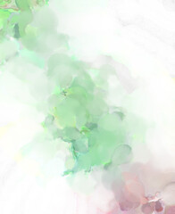 Modern painting of soothing brush strokes resembling alcohol inks. Watercolor abstract painting with pastel colors for poster, wall art, banner, card, book cover or packaging.