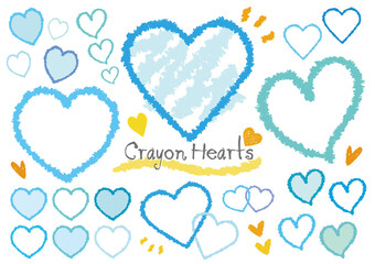 クレヨン ライン ハート フレーム セット03