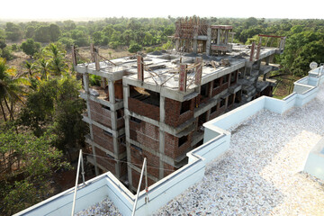 Terrace of a ready and completed construction of a apartment