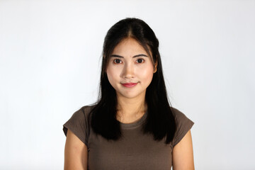 Portrait of young Asian woman with smile face