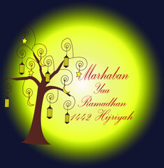 Ramadhan 1442 hijriyah vector design illustration 2021