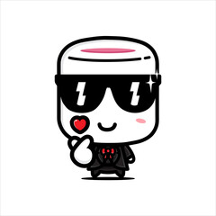 Obraz premium Cool cute marshmello