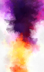 Painted composition with vibrant brush strokes. Textured colorful painting. Paint brushed wallpaper.