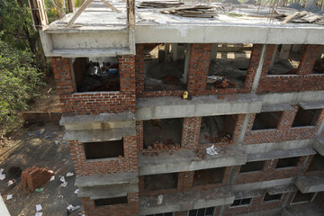 Arial view of a under construction building