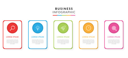 Colorful business infographic with 5 steps or options