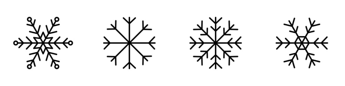 Copo de nieve. Conjunto de copos de nieve de diferentes estilos