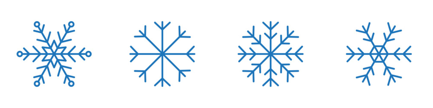 Copo de nieve. Conjunto de copos de nieve de diferentes estilos