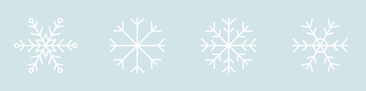 Copo de nieve. Conjunto de copos de nieve de diferentes estilos