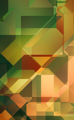 Layers of colorful and vibrant geometrical shapes. Digital illustration of a tech layout. Futuristic design template.