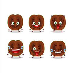 Cartoon character of slice of black sapote with smile expression