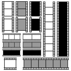 film strip icon set vector  sign symbol