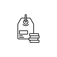 pricing vector icon line style. Perfect for website, application, commerce, presentation, logo and more. simple, thin and modern outline icon