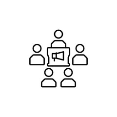 marketing convention vector icon line style. Perfect for website, application, commerce, presentation, logo and more. simple, thin and modern outline icon