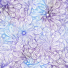 Fantasy decorative ornamental seamless pattern