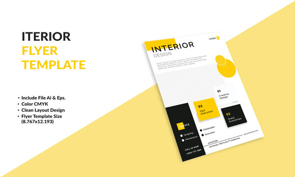 Interior Flyer Template Desgin Minimalis & Simple 