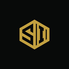 Initial letter SI hexagon logo design vector