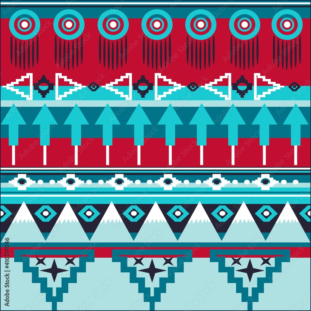 Poster illustration pattern ethnic design with colors and background for fashion design or other products