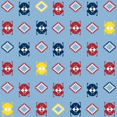 Illustration pattern ethnic design with colors and background for fashion design or other products