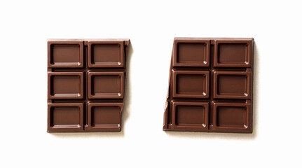 The chocolate bar that it was broken. Chocolate, cacao, valentine, sweets, broken heart, etc. 割れた板チョコ。チョコレート、ショコラ、カカオ、バレンタイン、スイーツ、失恋など