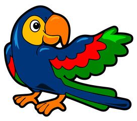 cute baby parrot colorful cartoon