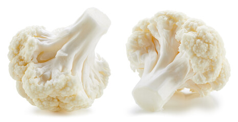 Whole cauliflower vegetable on white background