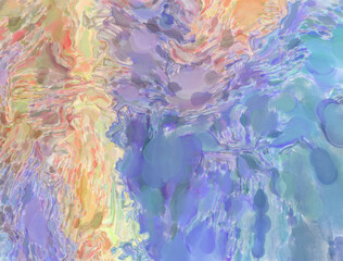 Watercolor abstract painting with pastel colors. Soft color painted illustration of calming composition for poster, wall art, banner, card, book cover or packaging. Modern brush strokes painting.