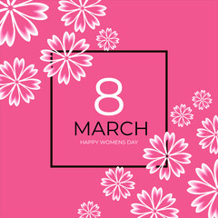 Happy Womens Day. 8 March. Spring Flower. Frame space for text.