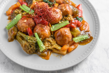 肉団子の甘酢餡