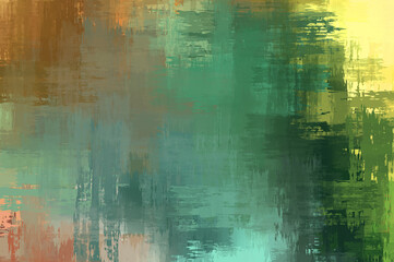 Background with crossed wild brush strokes. Colorful and vibrant illustration. Painted art. Creative abstract painting.