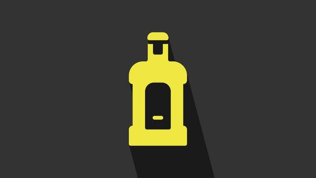 Yellow Orujo icon isolated on grey background. 4K Video motion graphic animation