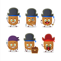 Cartoon character of cupuacu with various pirates emoticons
