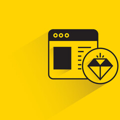 website rank and diamond drop shadow on yellow background