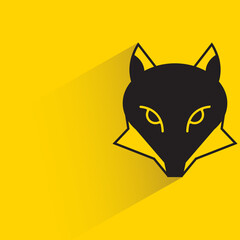 fox with shadow on yellow background