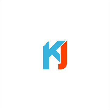 K J unique abstract letter logo design. kj monogram