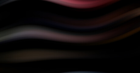 Colorful smooth lines on black background. Liquid and fluid vibrant color waves flowing in the dark. Graphic illustration for wallpaper, banner, background, card, book, cover, poster, banner, brochure