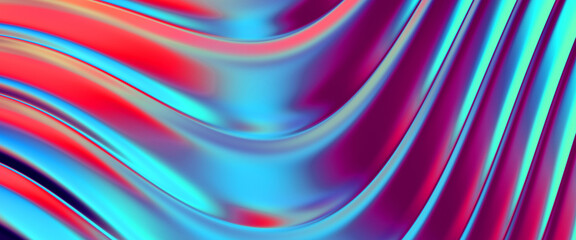 Abstract background. Colorful wavy reflective design wallpaper. Graphic illustration for wallpaper, banner, background, card, book cover or website.