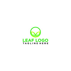 Leaf logo with green circle