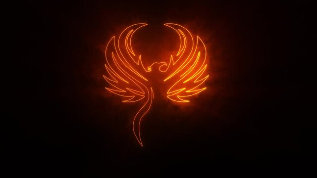 Orange Phoenix Eagle Animated Logo with Reveal Effect