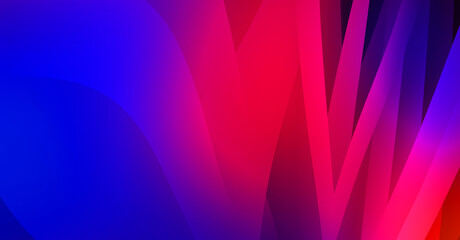 Abstract background with colorful gradient. Vibrant graphic wallpaper with stripes design. Fluid 2D illustration of modern movement.