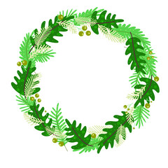 Green wreath with berries