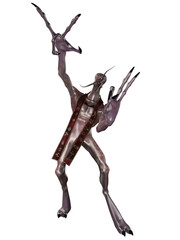 3d render of a fantasy alien figure