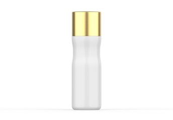 Blank perfume deodorant spray mockup, antiperspirant aerosol can for hair spray on isolated white background, 3d illustration.