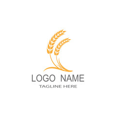 Agriculture wheat Logo Template vector icon design