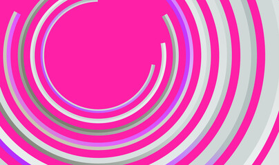 Abstract 3D geometric circle on pink rose background. Modern style Design element website or app banners horizontal - abstract lines form 3d effect. Vector illustration EPS 10.
