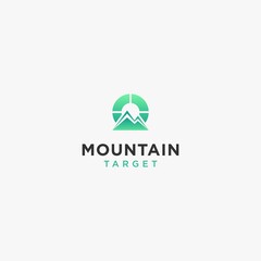 Mountain with shoot target logo