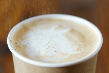 Cinnamon coffee close up