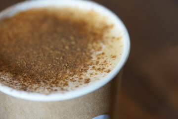Cinnamon coffee close up