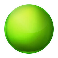 Glass green ball or precious pearl. Glossy realistic ball, 3D abstract vector illustration highlighted on a white background. Big metal bubble with shadow.