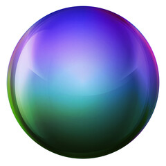 Glass colorful ball or precious pearl. Glossy realistic ball, 3D abstract vector illustration highlighted on a white background. Big metal bubble with shadow.