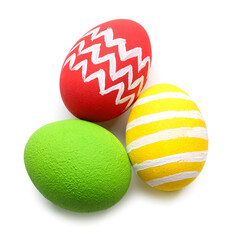 Beautiful Easter eggs on white background
